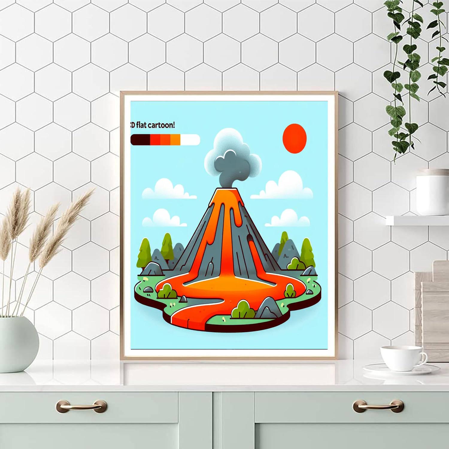 Volcano Eruption Paint By Numbers