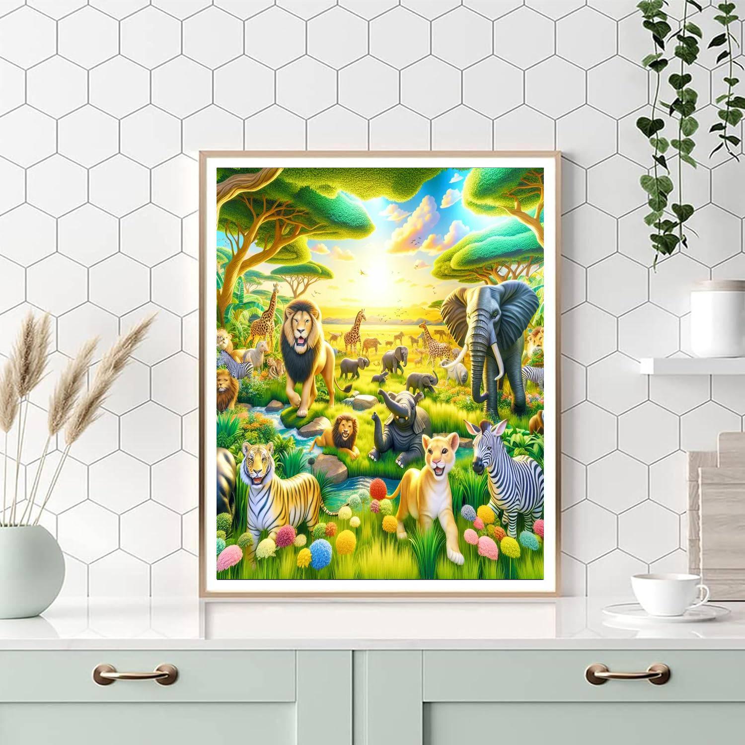 Happy Animal Safari Numbered Painting Kits