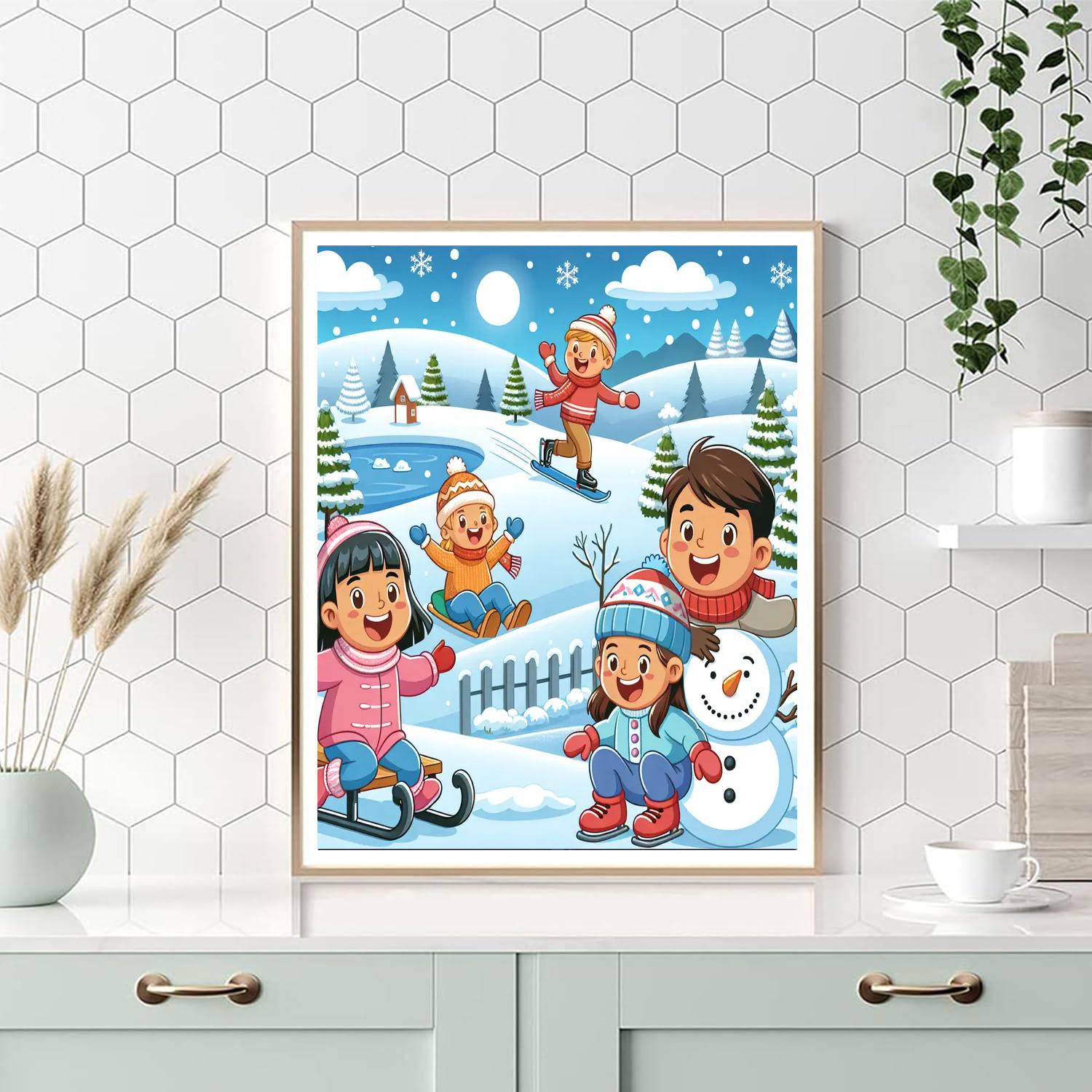 Winter Fun With Friends Paint By Numbers