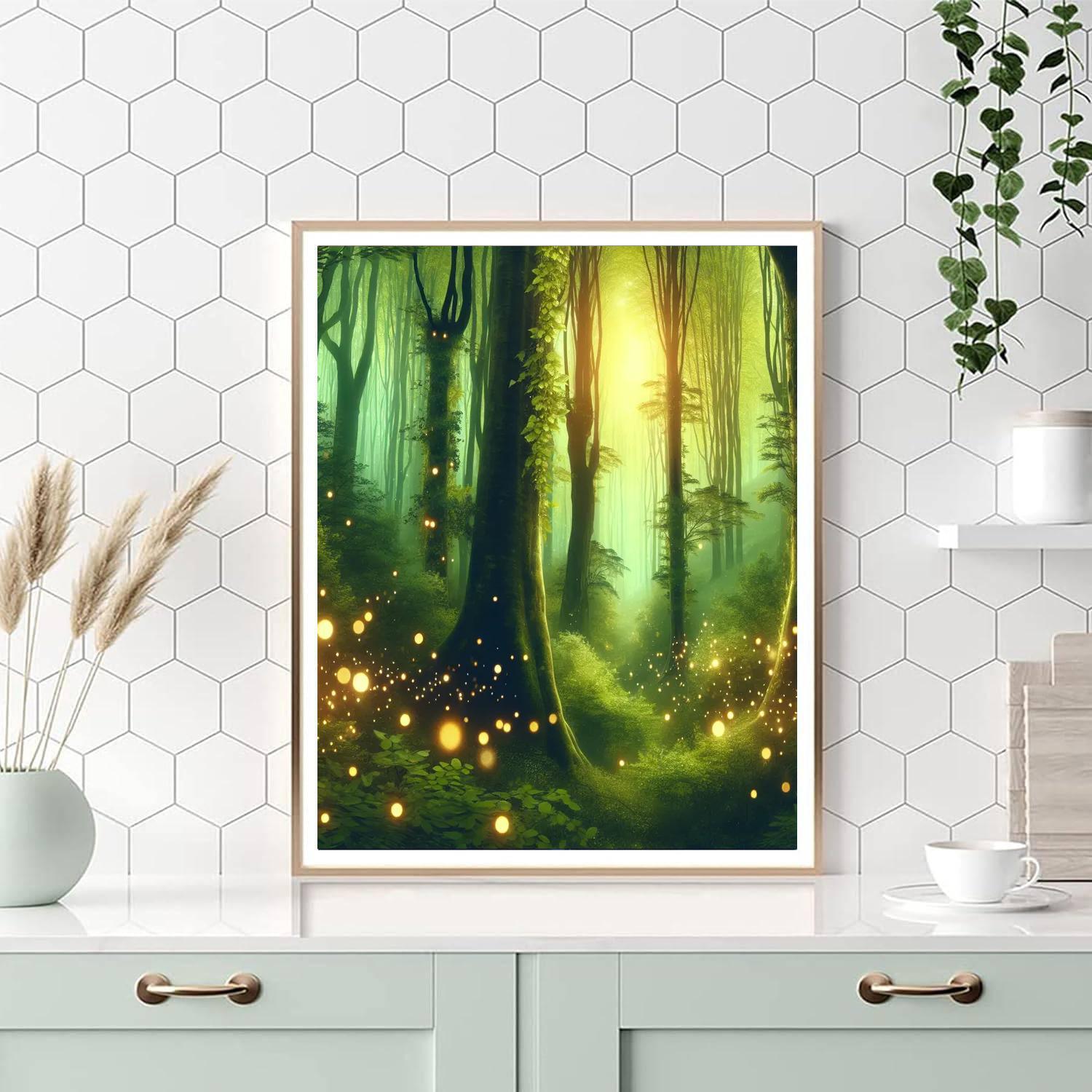 Enchanting Forest Lights Paint By Numbers