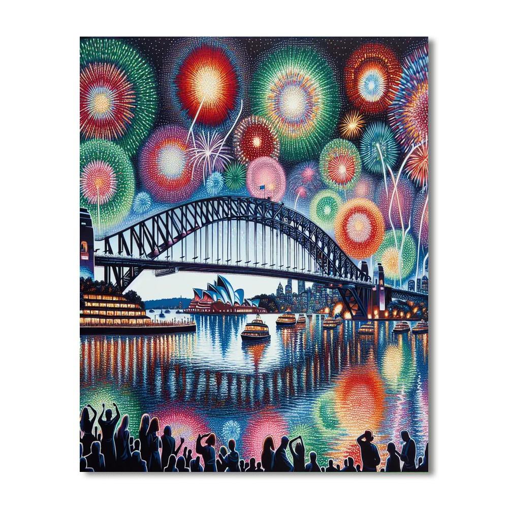 Sydney New Year's Eve Fireworks - Australia DIY Paint By Numbers