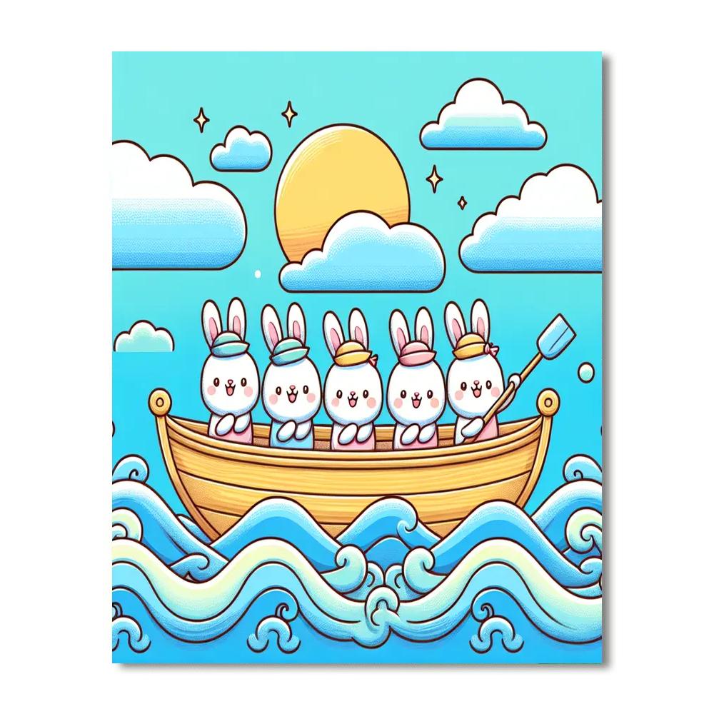 Sailing Bunnies Number Painting