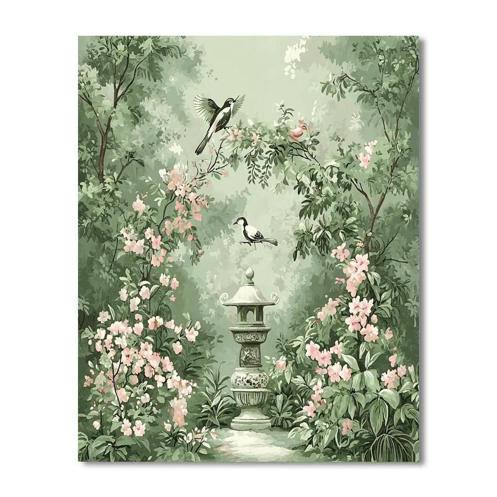 Jean-Baptiste Pillement Inspired Elegant Chinoiserie Garden  Paint By Numbers