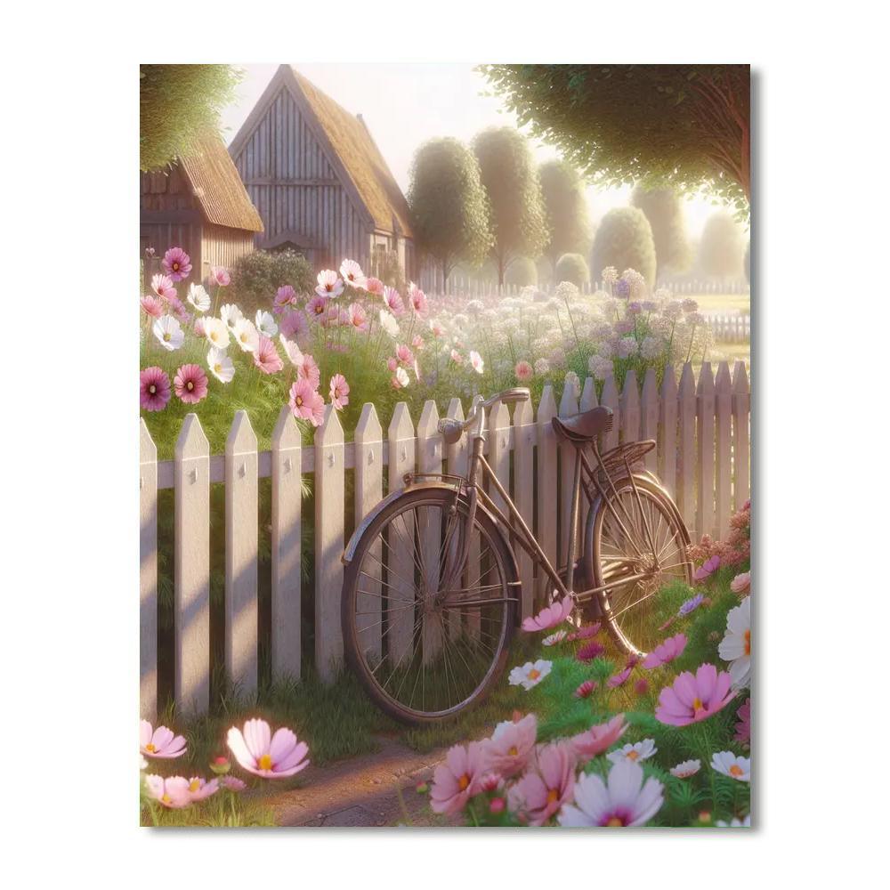 Vintage Bicycle Stroll Painting By Numbers Kit