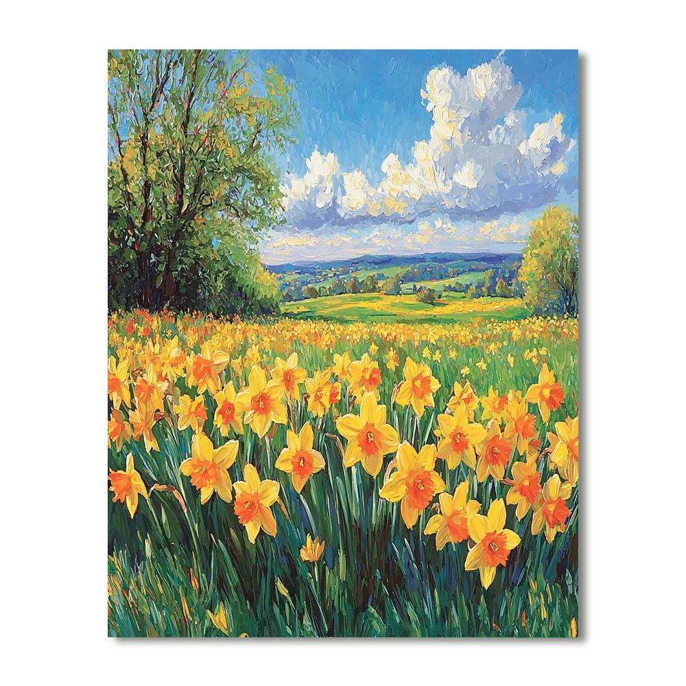 Claude Monet Inspired Dancing Daffodils  Paint By Numbers Kits