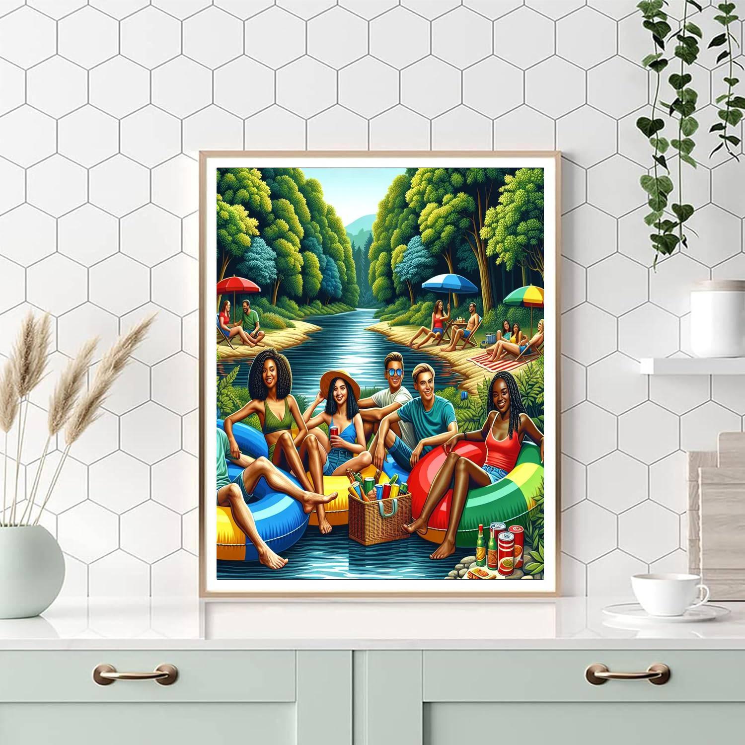 Summer Adventure By The River Paint By Numbers