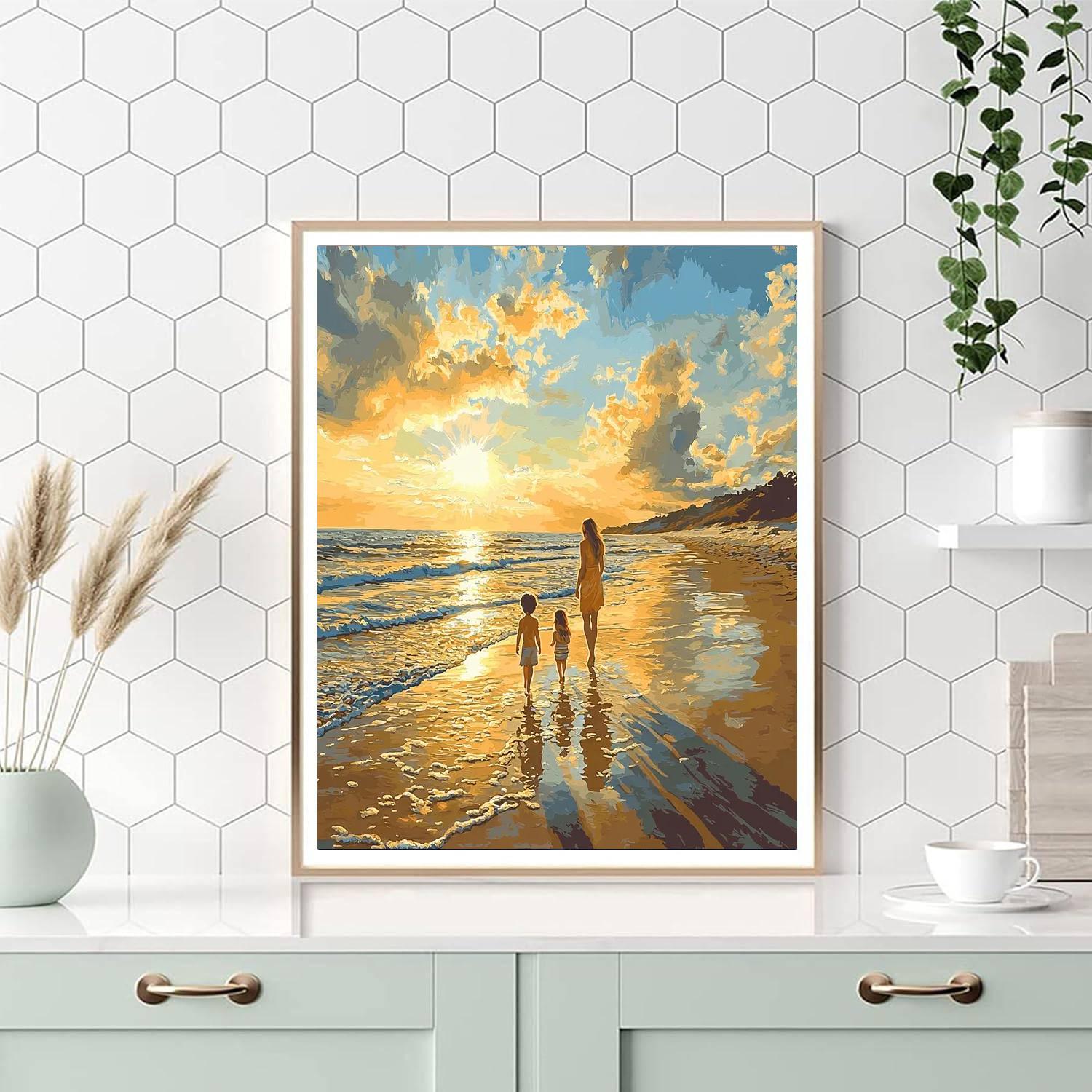 Golden Moments By The Sea Numbered Painting Kits