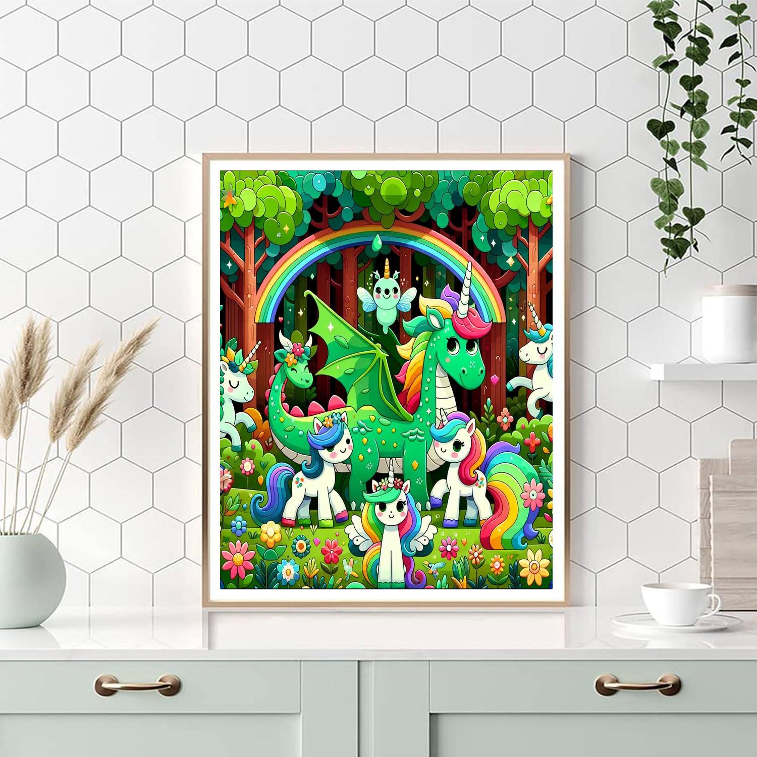 Fantasy Adventure With Magical Creatures Painting By Numbers Kit