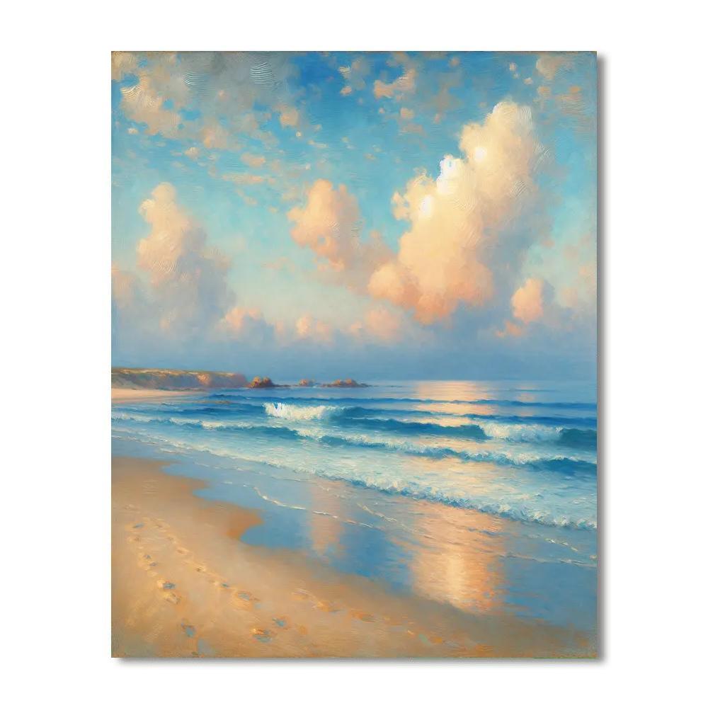 Serenity Coastline Scene Painting Number Kit