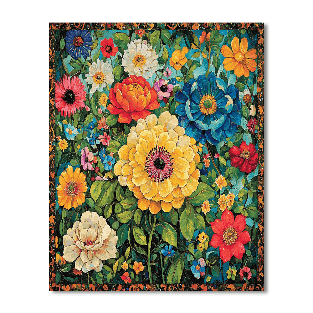 Frida Kahlo Inspired Frida's Floral Fantasy  Paint By Numbers Art