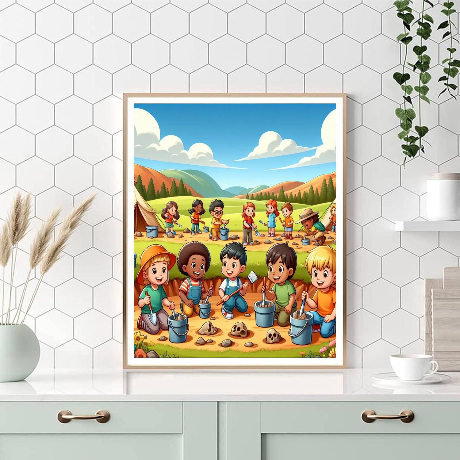 Dinosaur Explorer's Camp Painting Number Kit