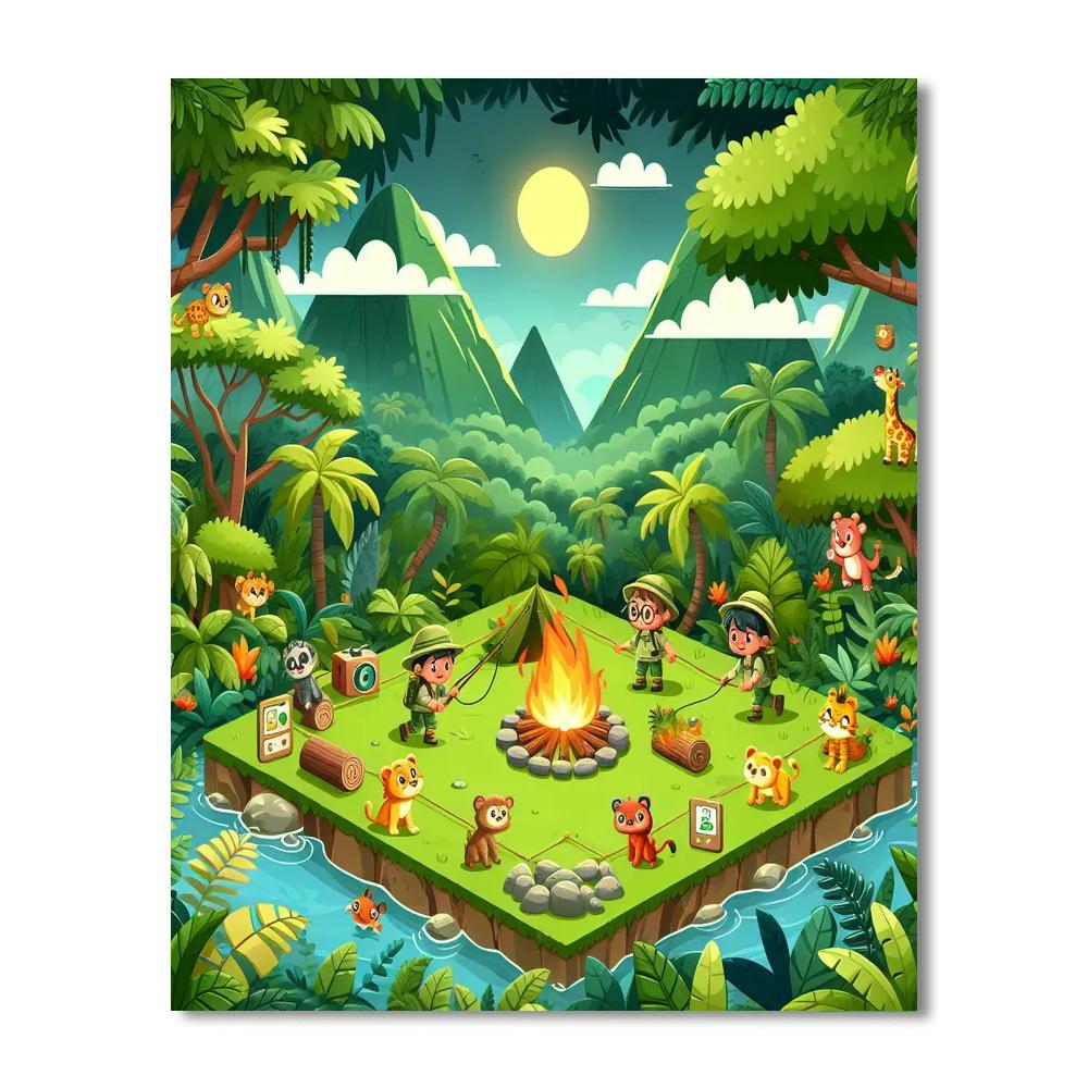 Adventurer's Jungle Camp DIY Paint By Numbers