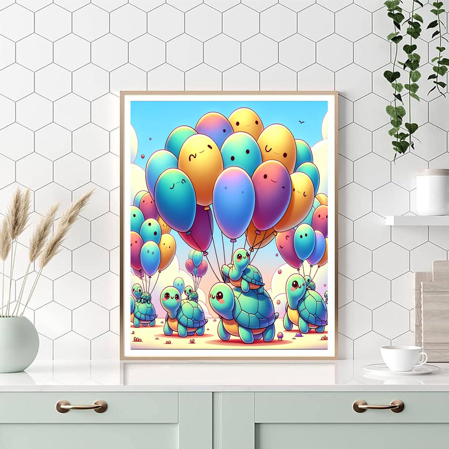 Flying Turtles Painting Number Kit