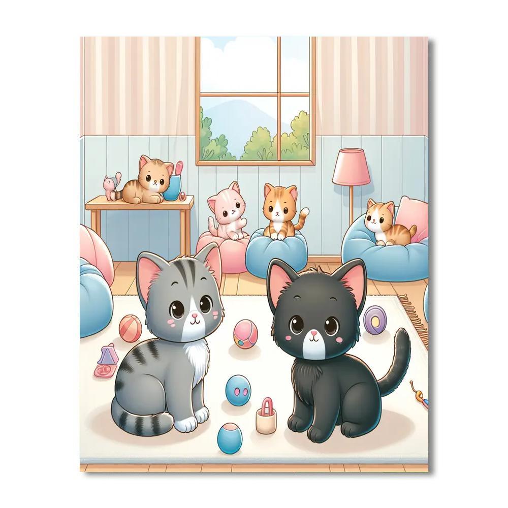 Cozy Home For Kittens Paint By Numbers Kits