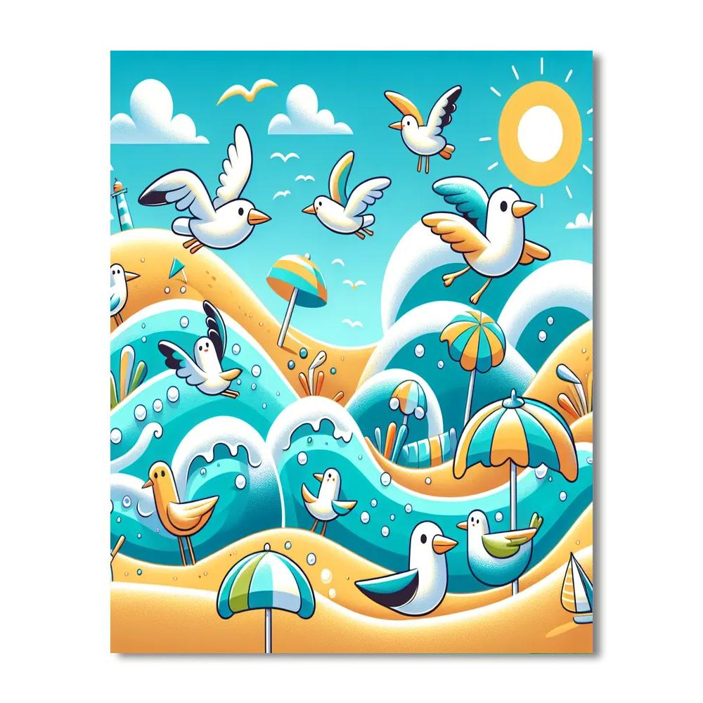 Silly Seagulls Numbered Painting Kits