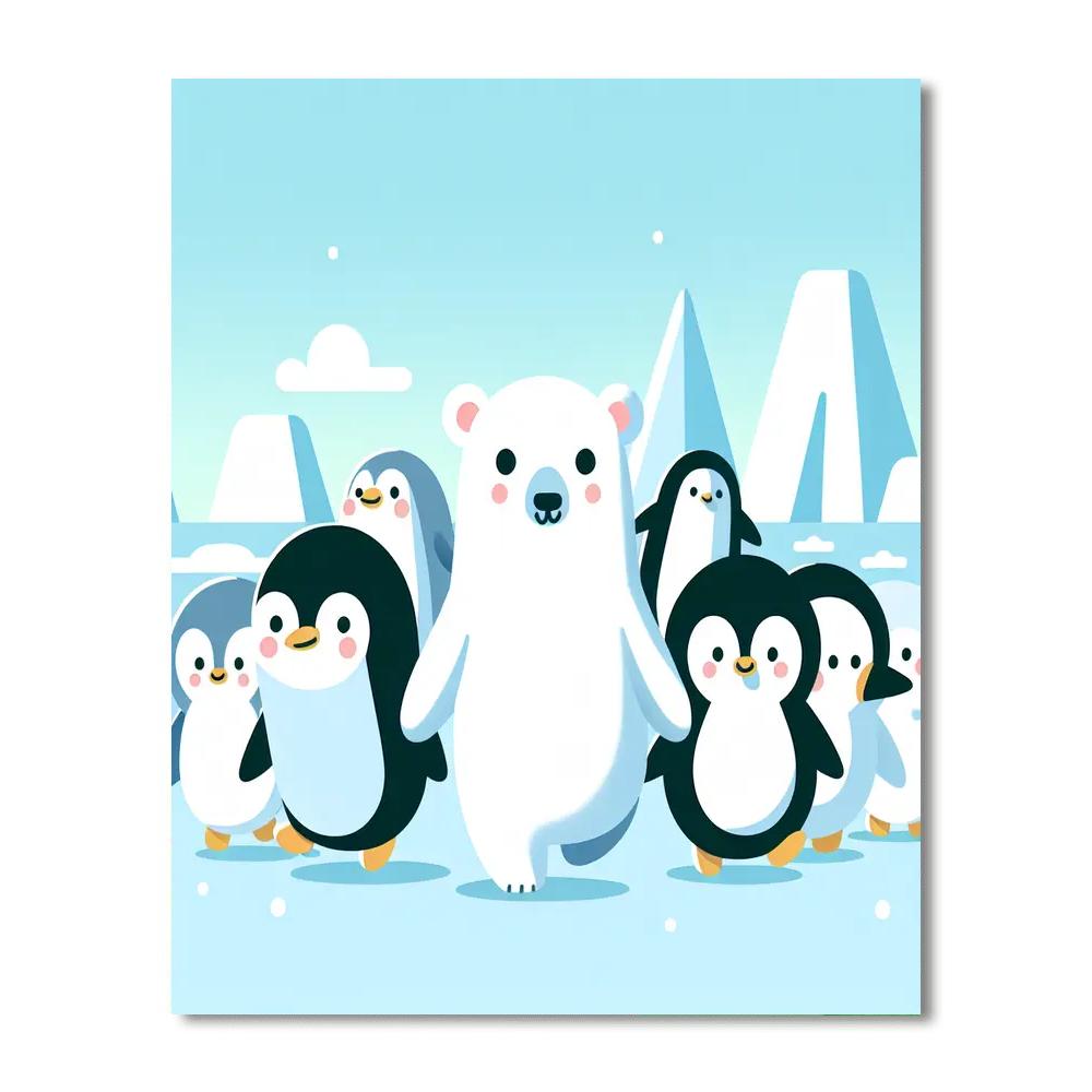 Peaceful Polar Parade Numbered Painting Kits