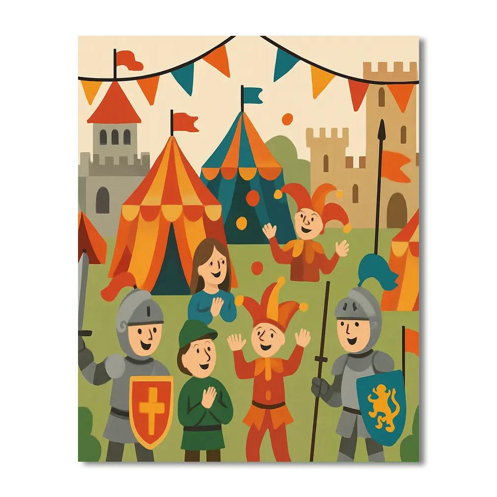 Medieval Festival Of Knights Painting By Numbers Kit