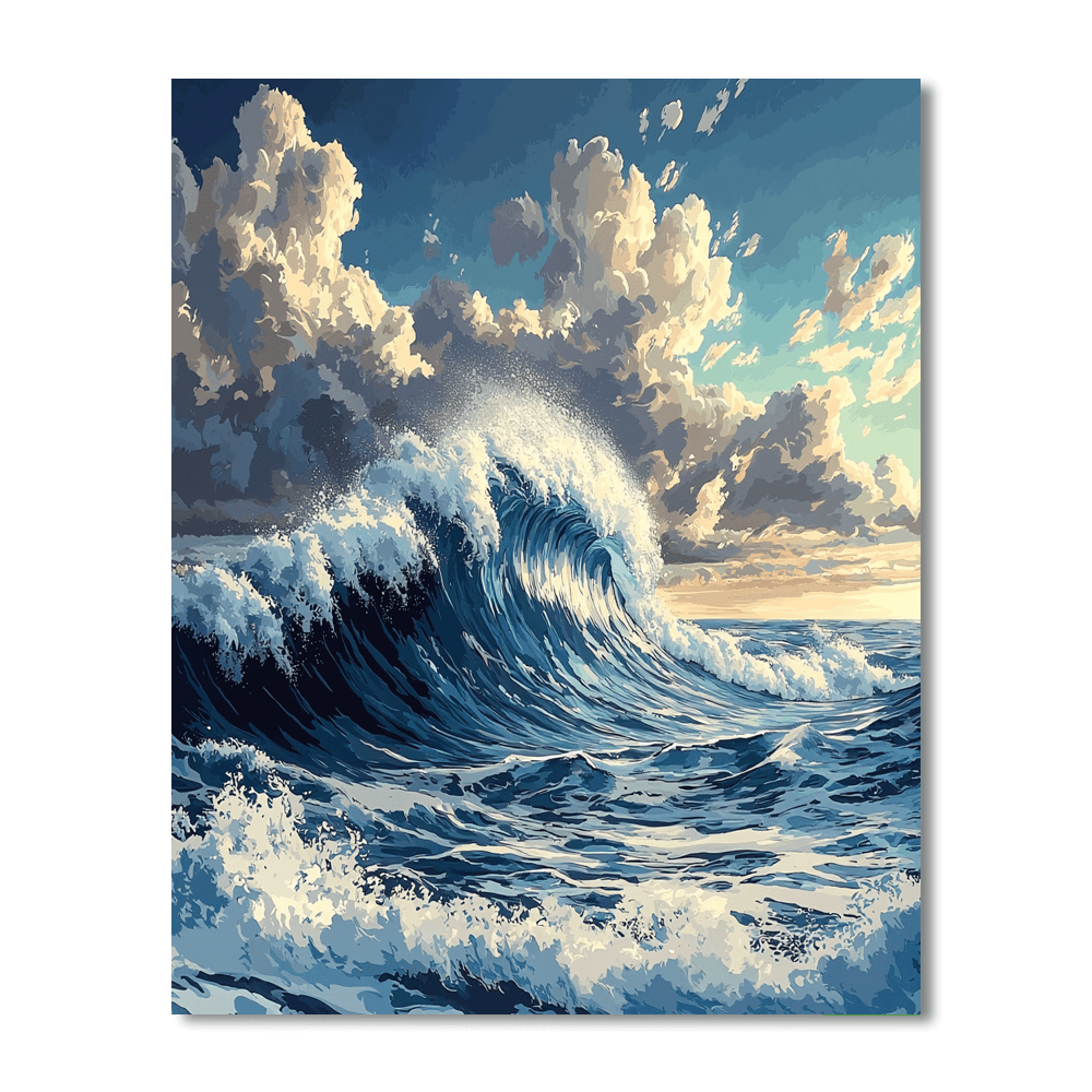 Katsushika Hokusai Inspired Mythical Ocean Waves  Paint By Numbers Art