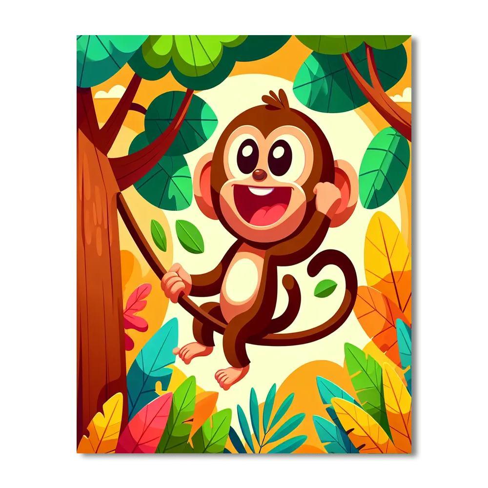 Jolly Monkey Paint By Numbers Art