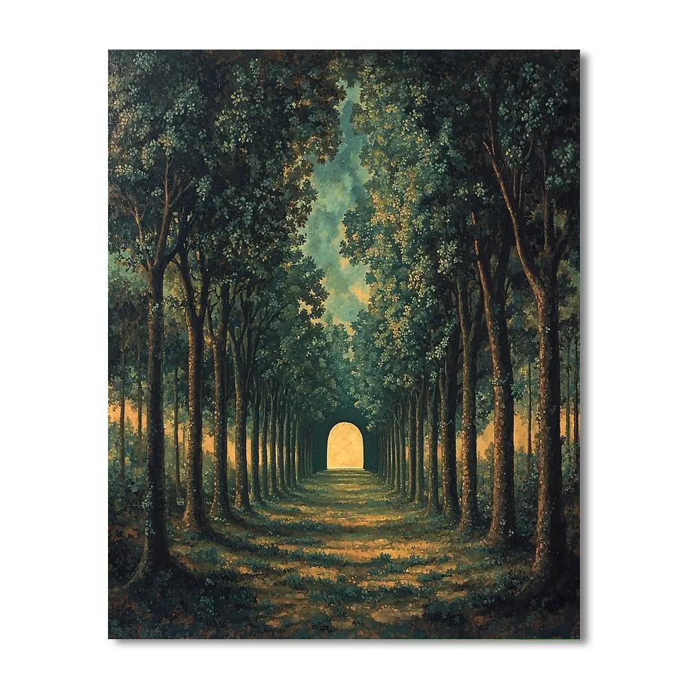 René Magritte Inspired Mystical Forest Illusions  Painting Number Kit