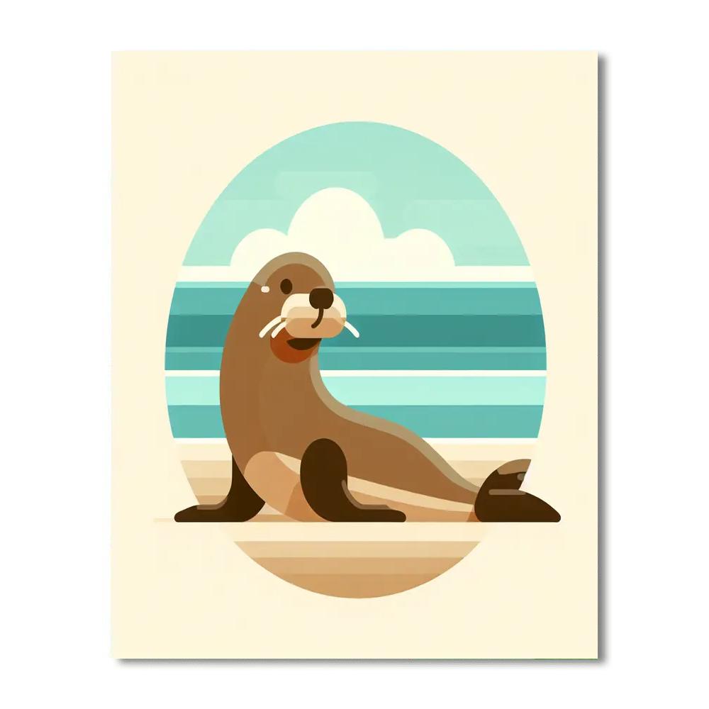 Silly Sea Lion Paint By Numbers Art