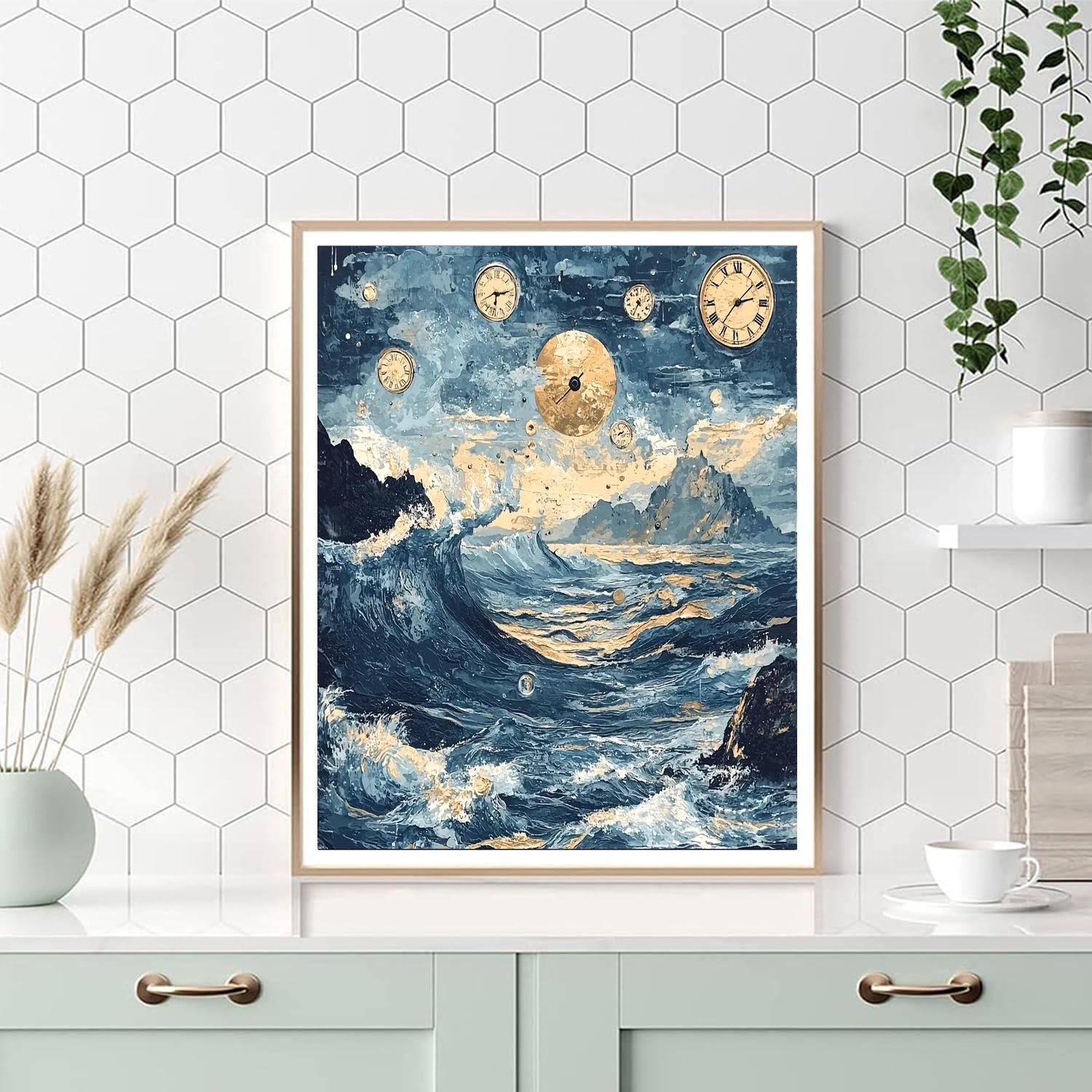 Salvador Dalí Inspired Surreal Ocean Waves  Paint By Numbers Kits
