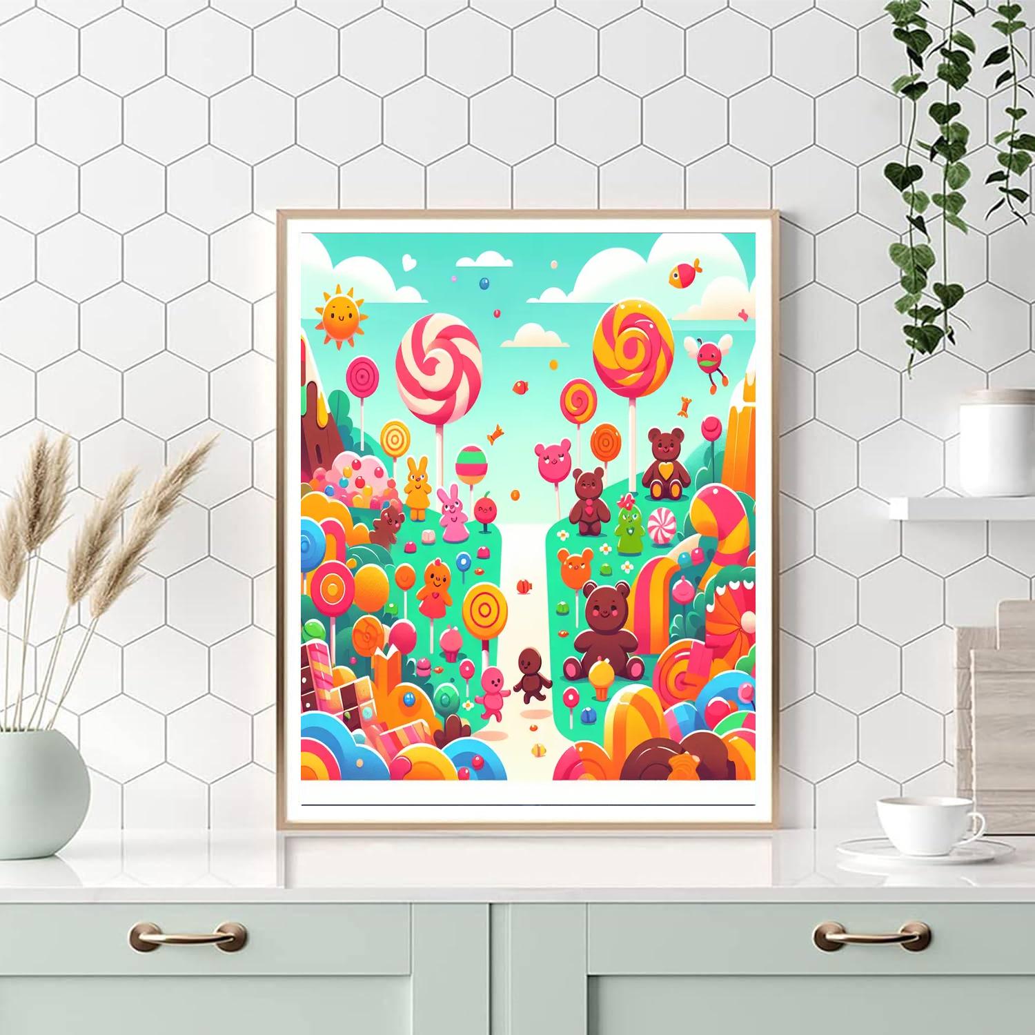 Candyland Fantasy World Paint By Numbers Art