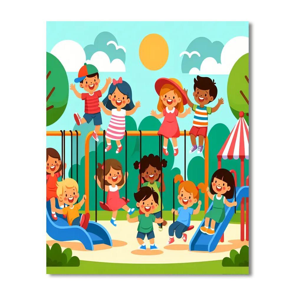 Sunny Day At The Playground Paint By Color