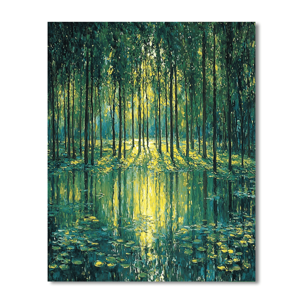 Claude Monet Inspired Verdant Reflections  Numbered Painting Kits