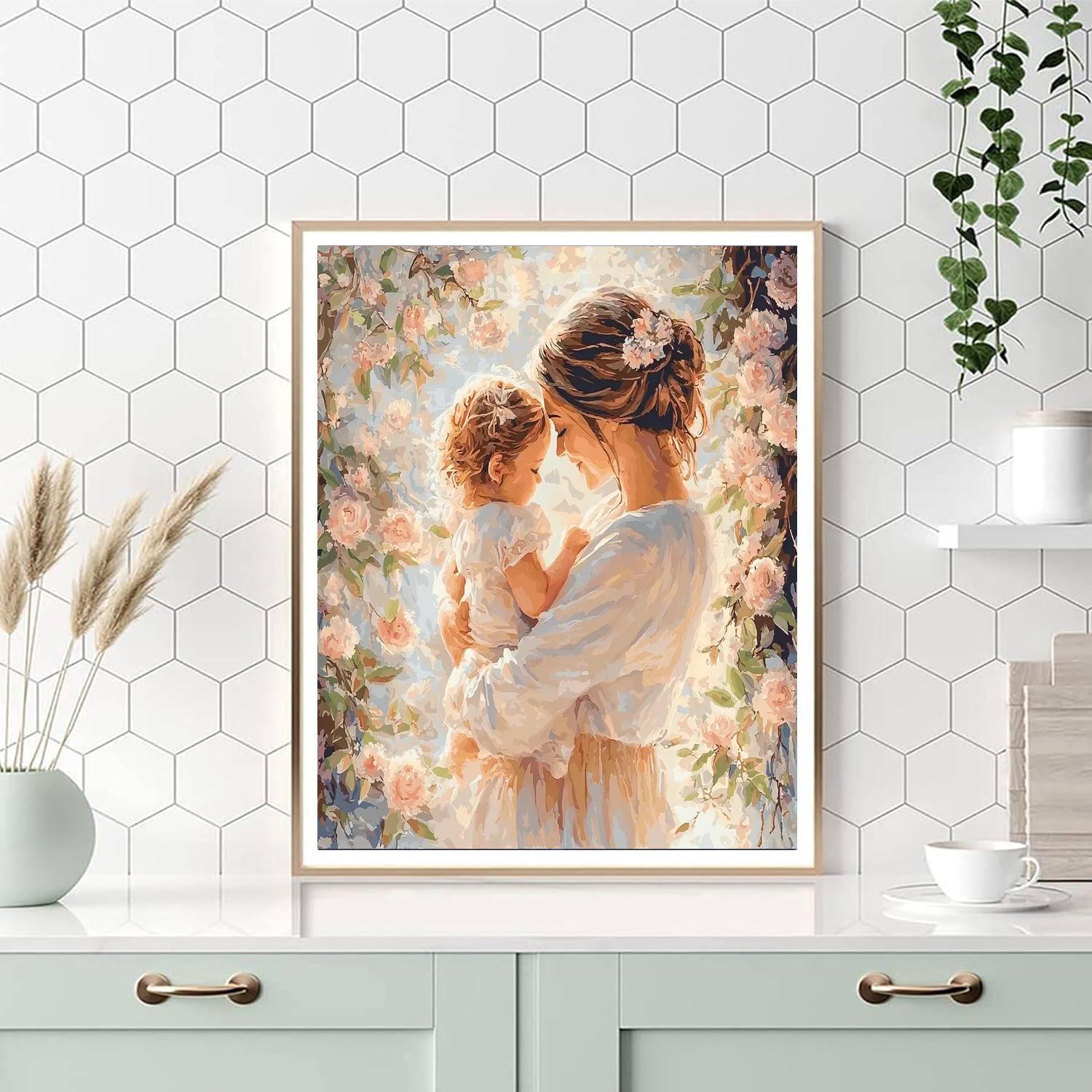 A Mother's Loving Embrace Numbered Painting Kits