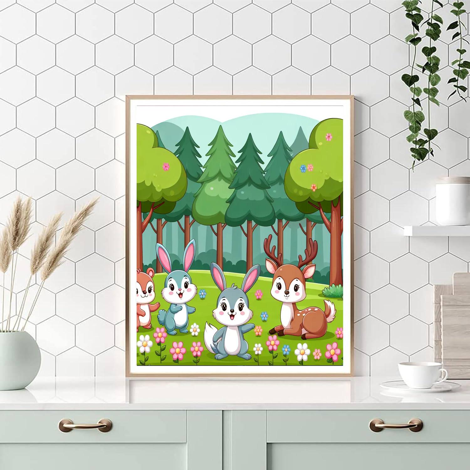 Playful Woodland Animals Numbered Painting Kits