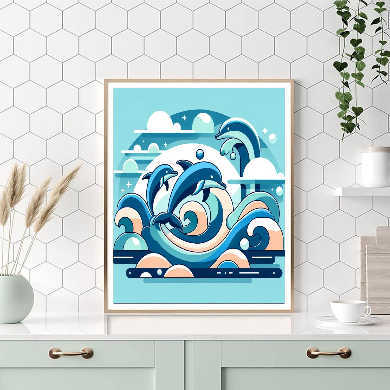 Dainty Dolphins Painting By Numbers Kit