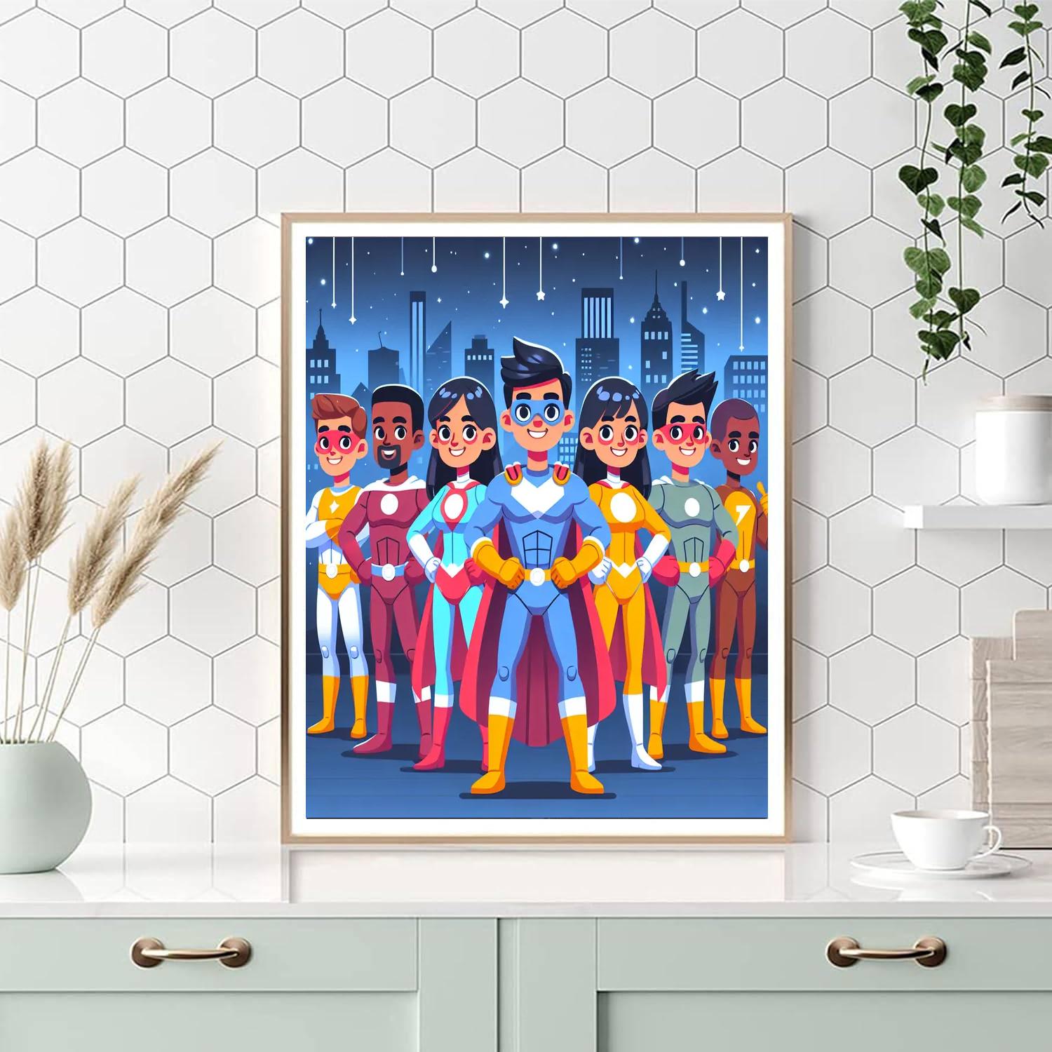 Creative Superhero Painting By Numbers Kit