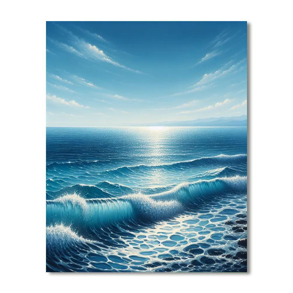 Serene Sapphire Sea Paint By Numbers Art