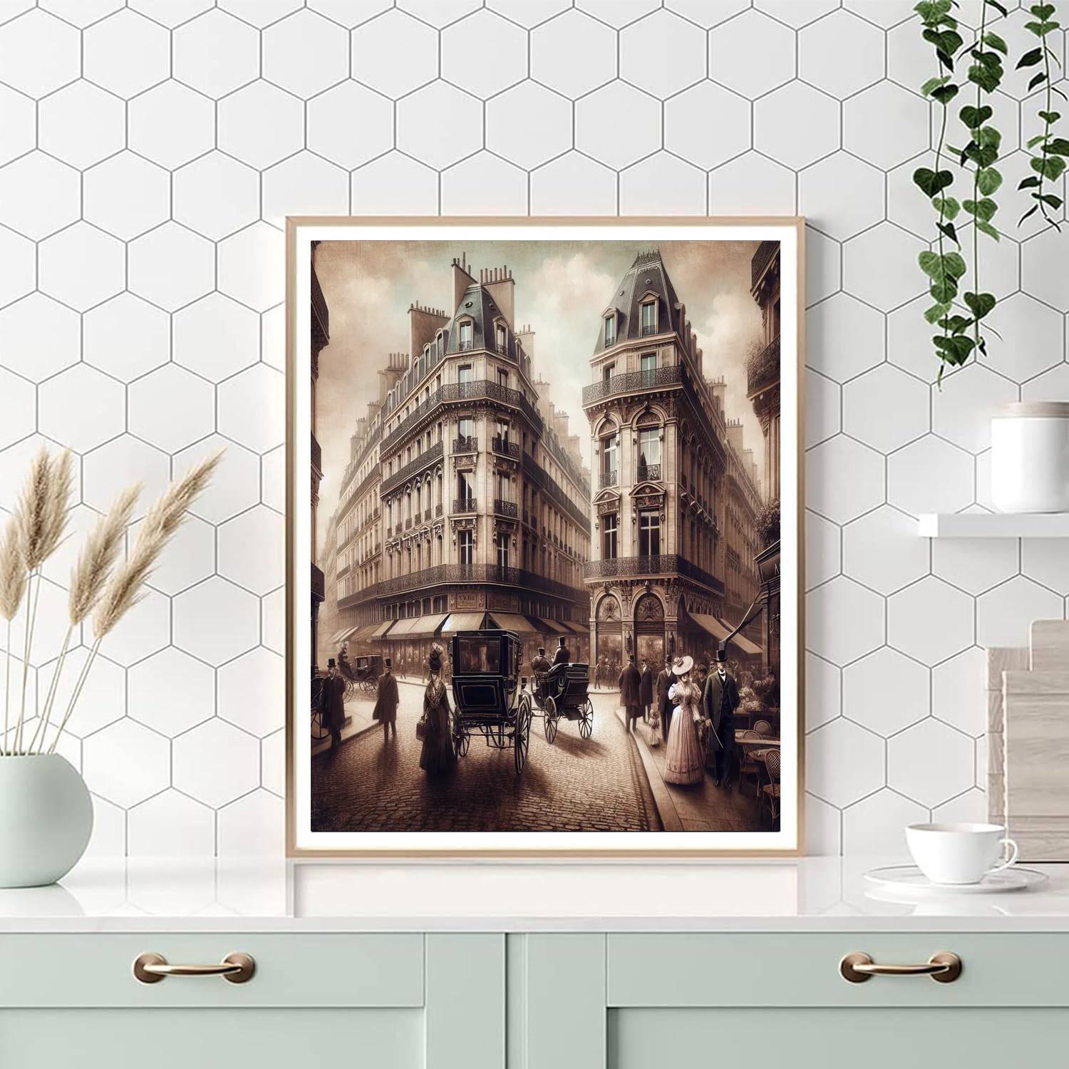 Vintage Parisian Street View Paint By Number