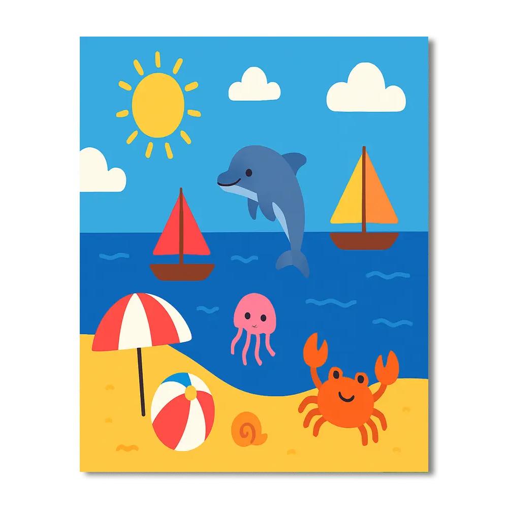 Seaside Sunlit Shores Paint By Numbers Art