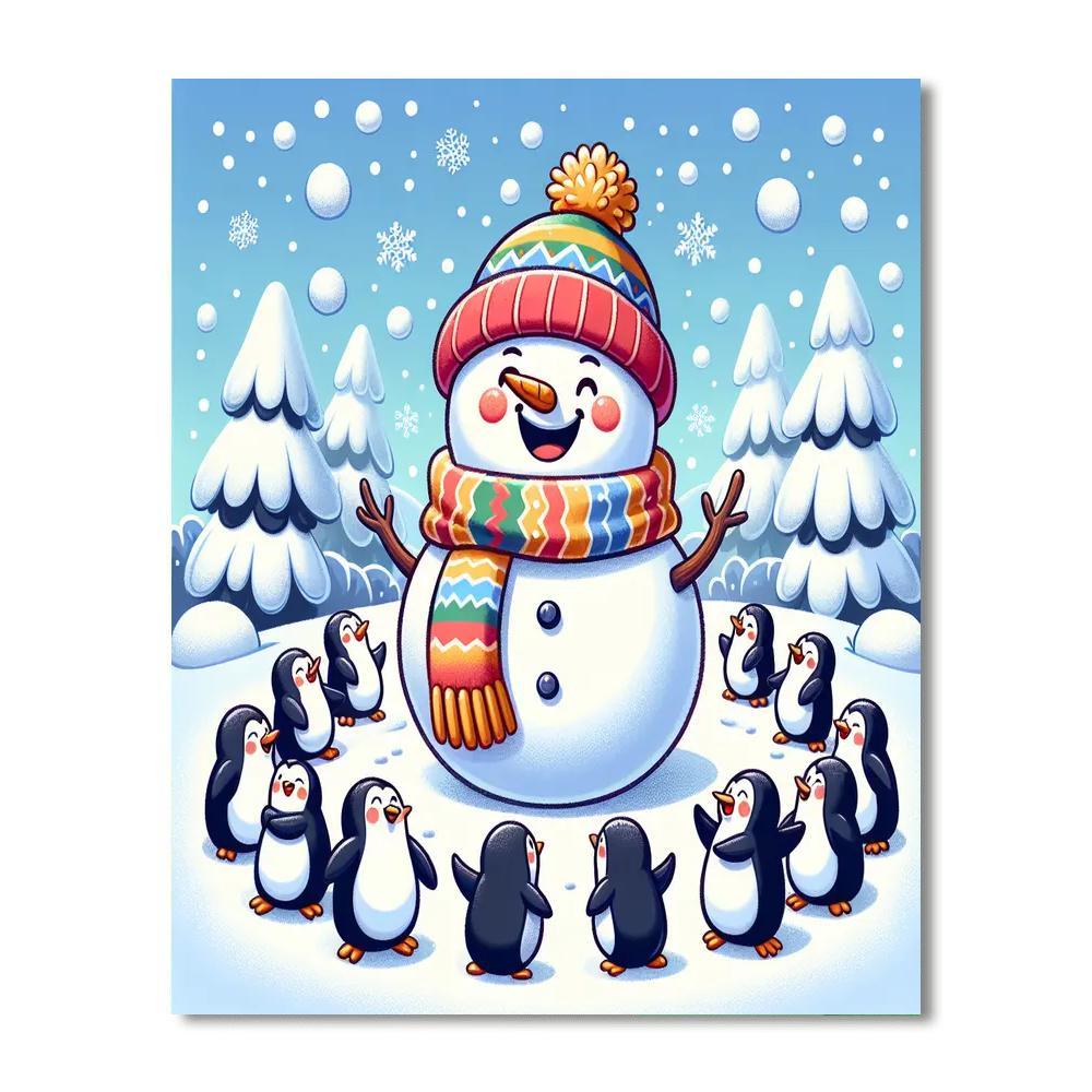 Charming Snowy Winter Painting Number Kit