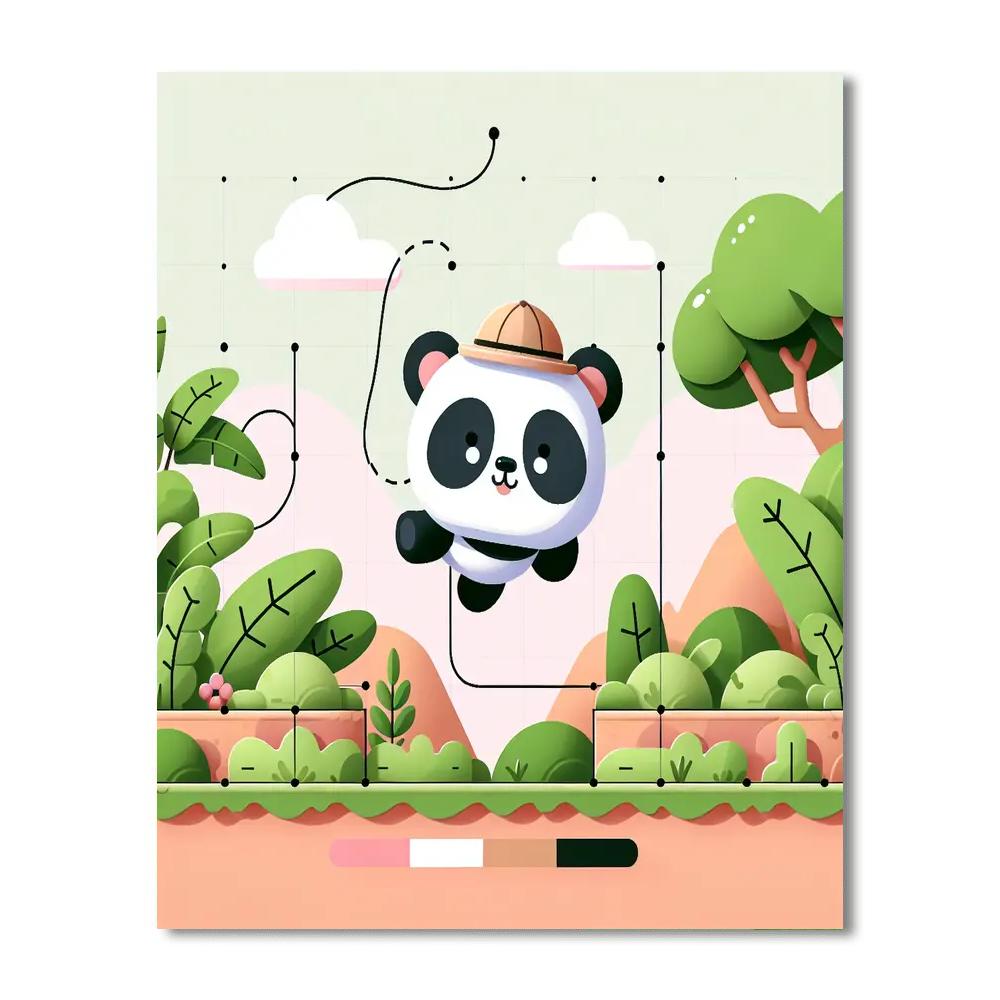 Adventurous Panda's Jungle Quest Paint By Color