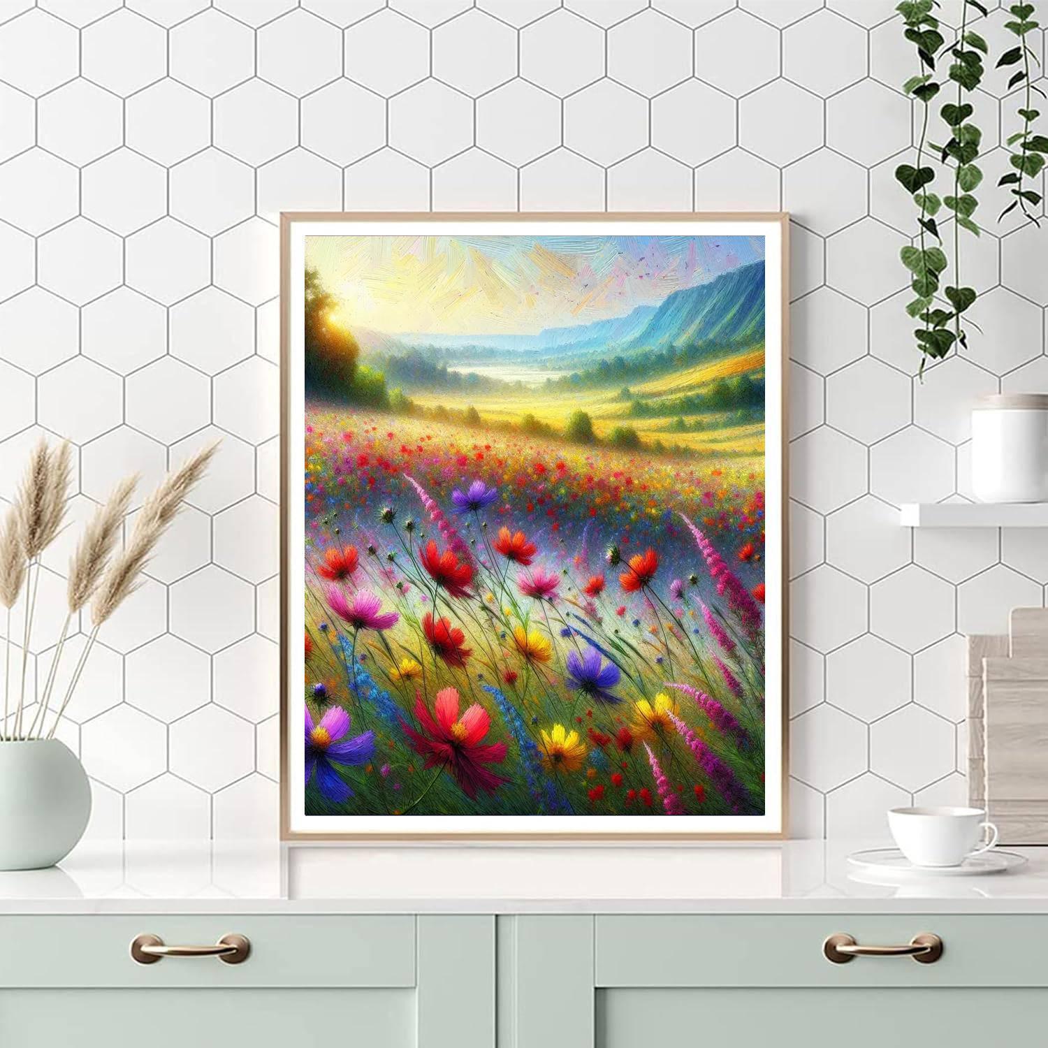 Dancing Wildflowers In The Breeze Number Painting