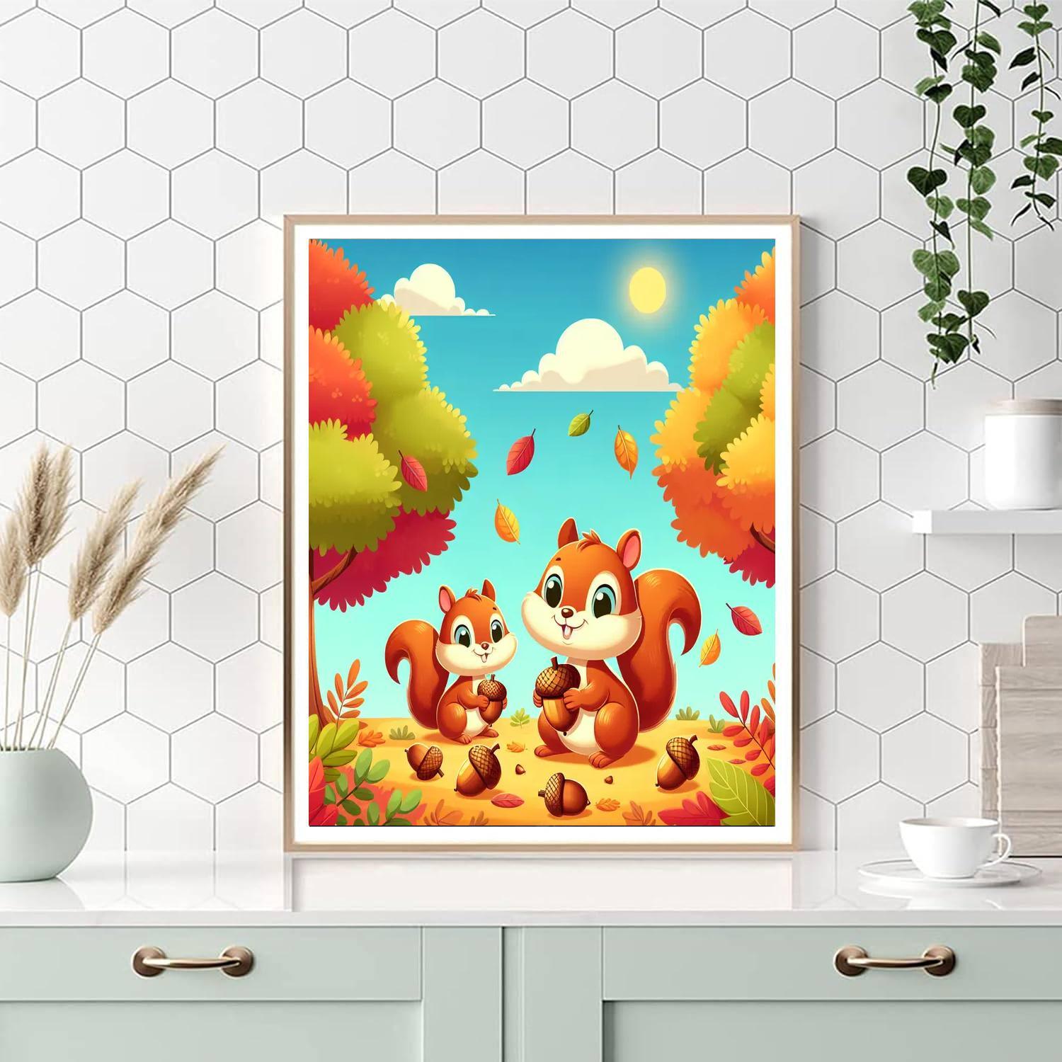 Adventurous Squirrel Family Paint By Number