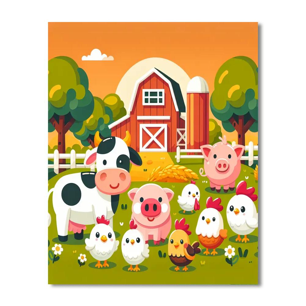 Funky Farm Numbered Painting Kits