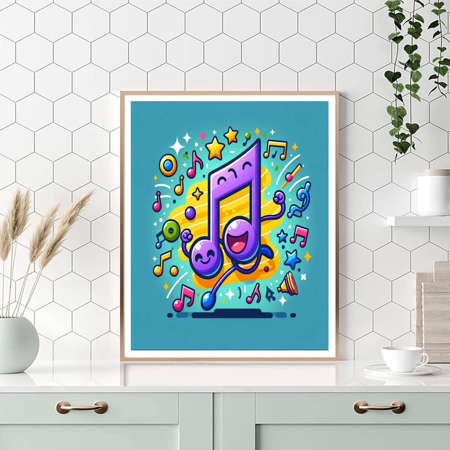Joyful Music Note DIY Paint By Numbers