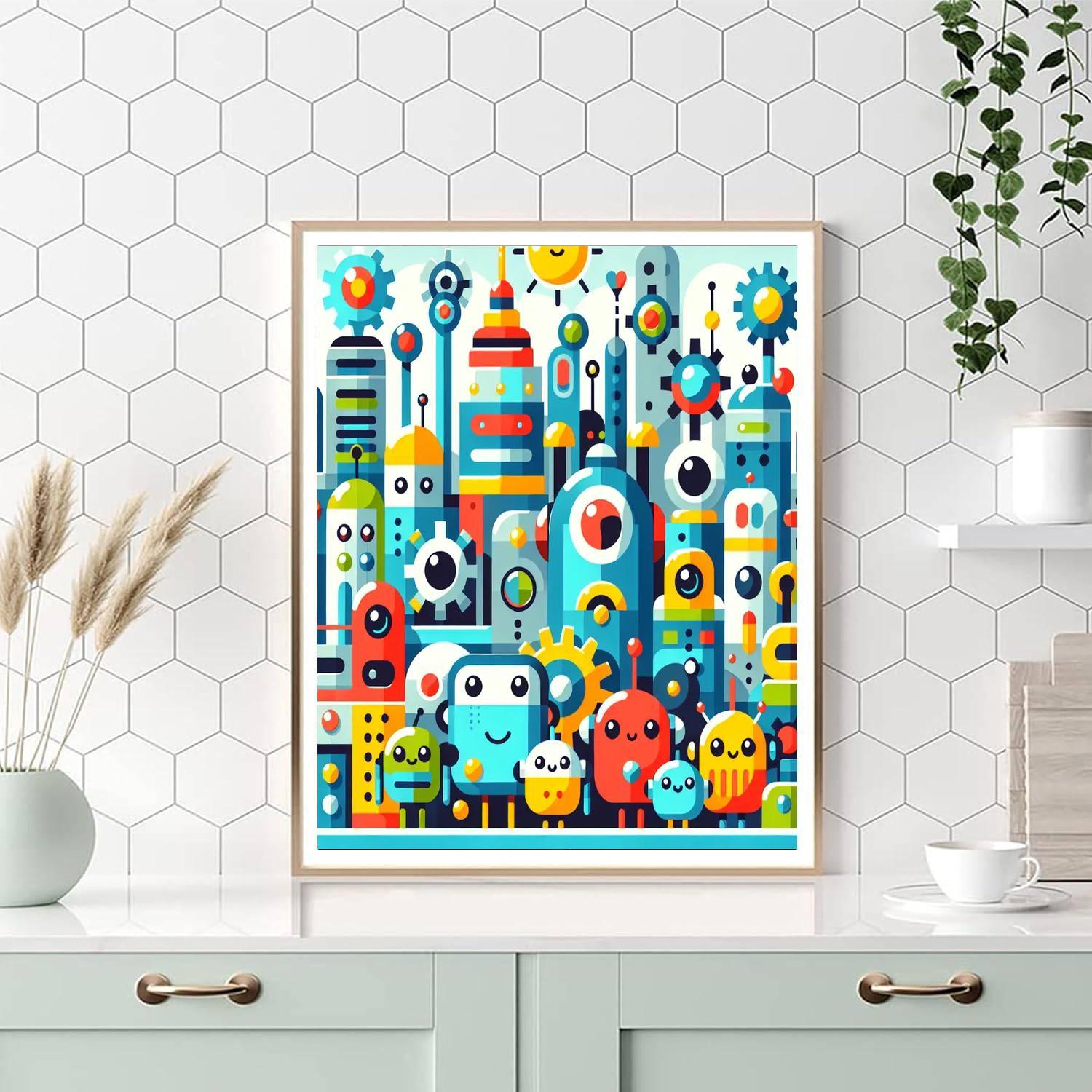 Playful Robots Numbered Painting Kits