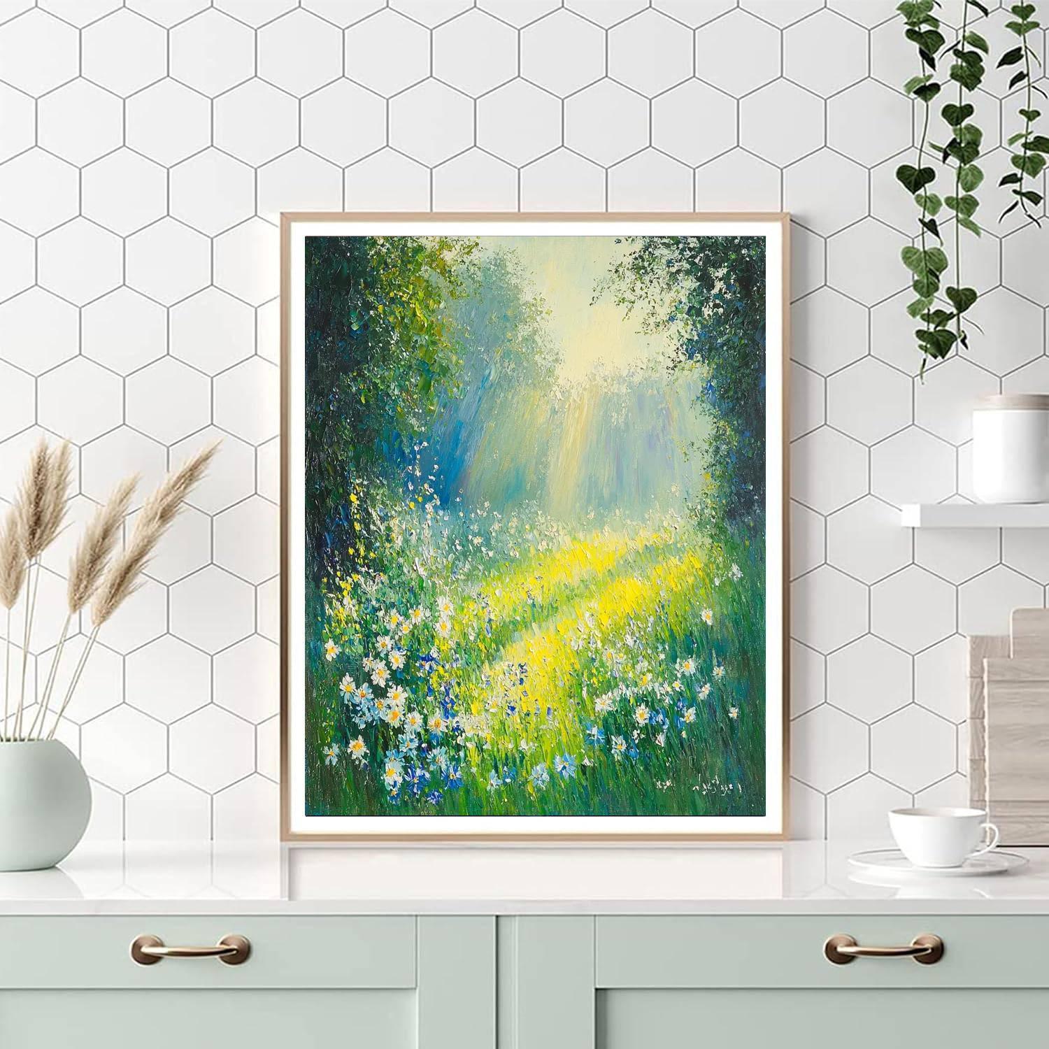 Claude Monet Inspired Sunlit Meadow Dreamscape  Painting By Numbers Kit