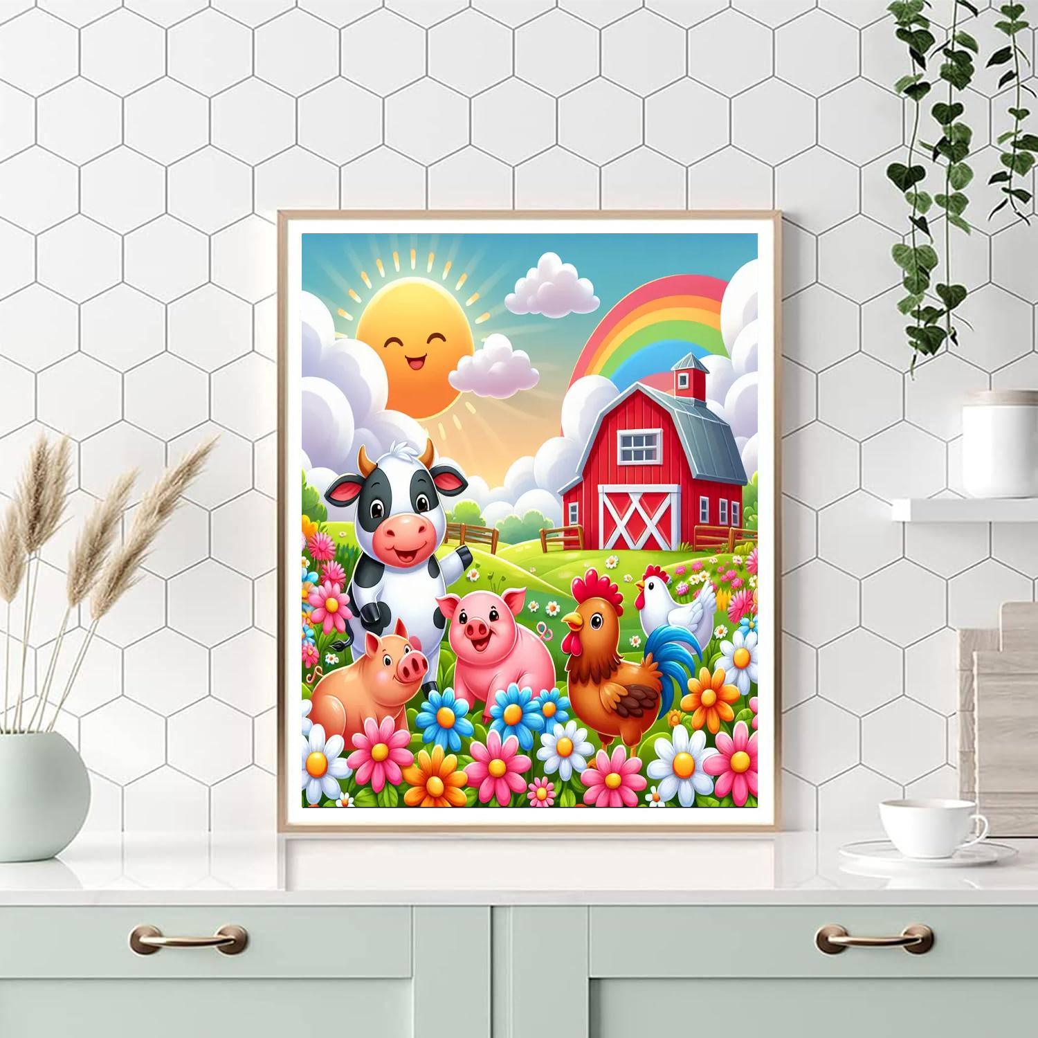 Adorable Farm Life Painting By Numbers Kit