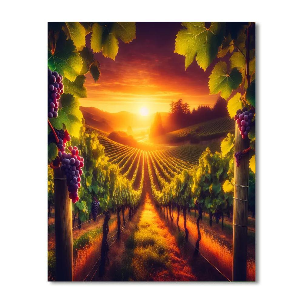 Rustic Vineyard Romance Paint By Numbers Art