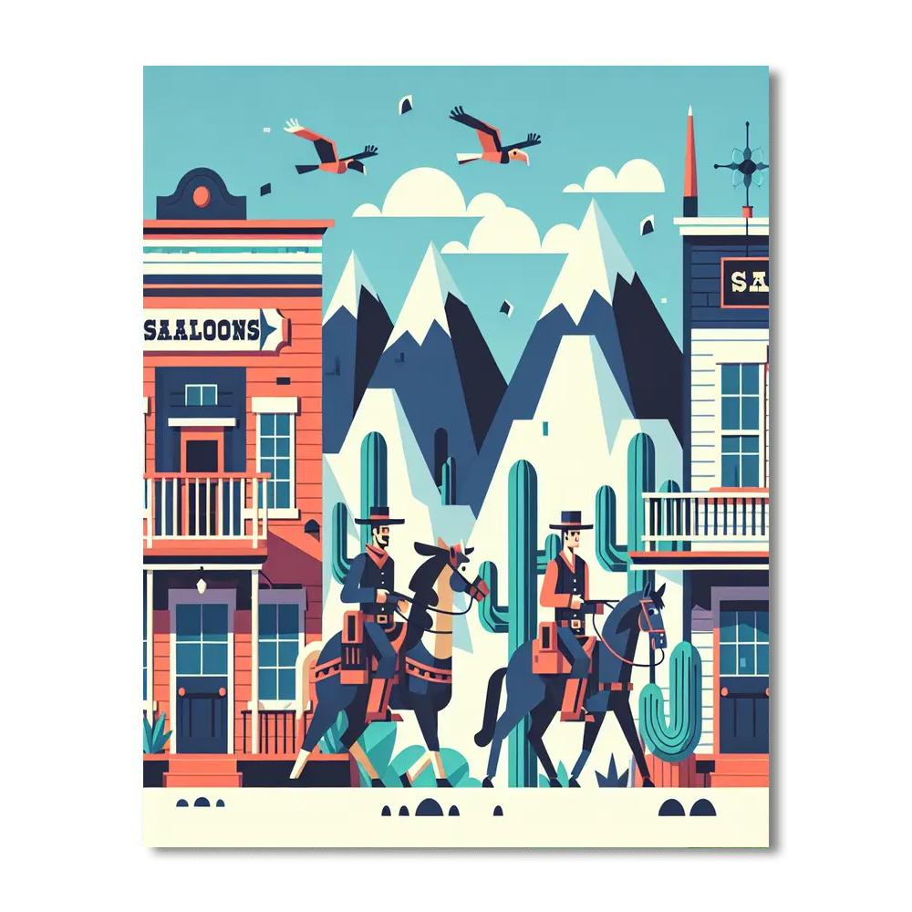 Wild West Frontier Journey Painting By Numbers Kit