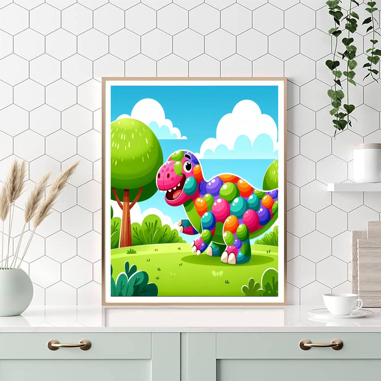 Dazzling Dinosaur DIY Paint By Numbers