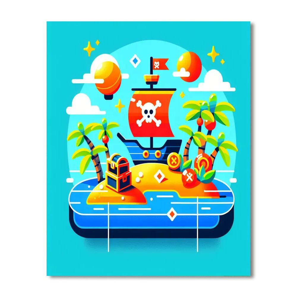 Pirate's Island Treasure Hunt Paint By Numbers