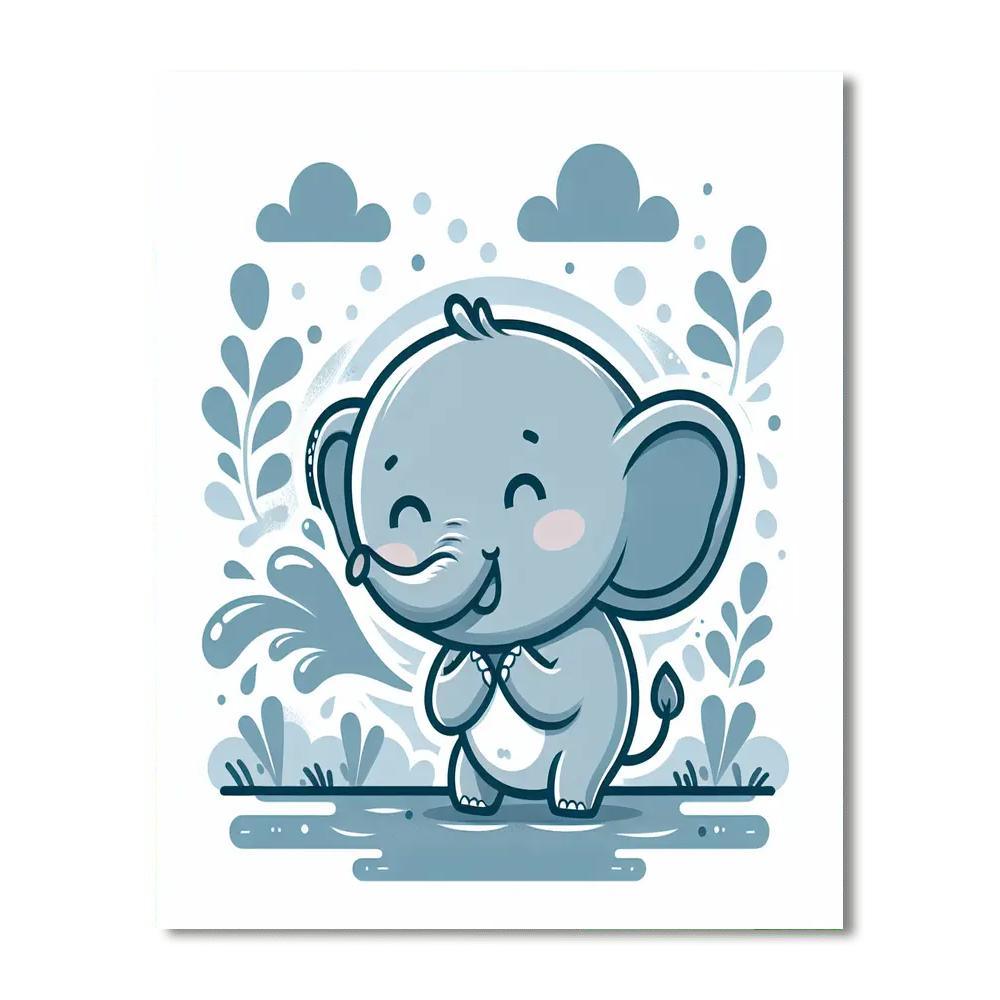 Gentle Baby Elephant Paint By Number